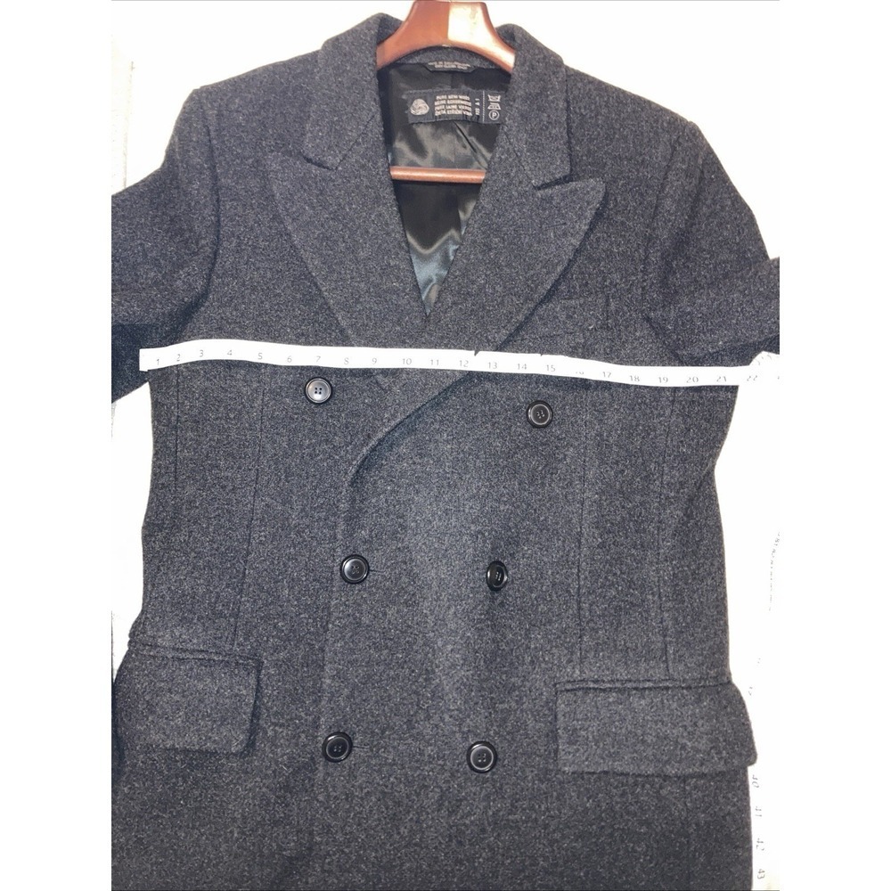 Vintage 80s Pure Wool Overcoat Men's 40R Double Breasted European American Male - Picture 10 of 12